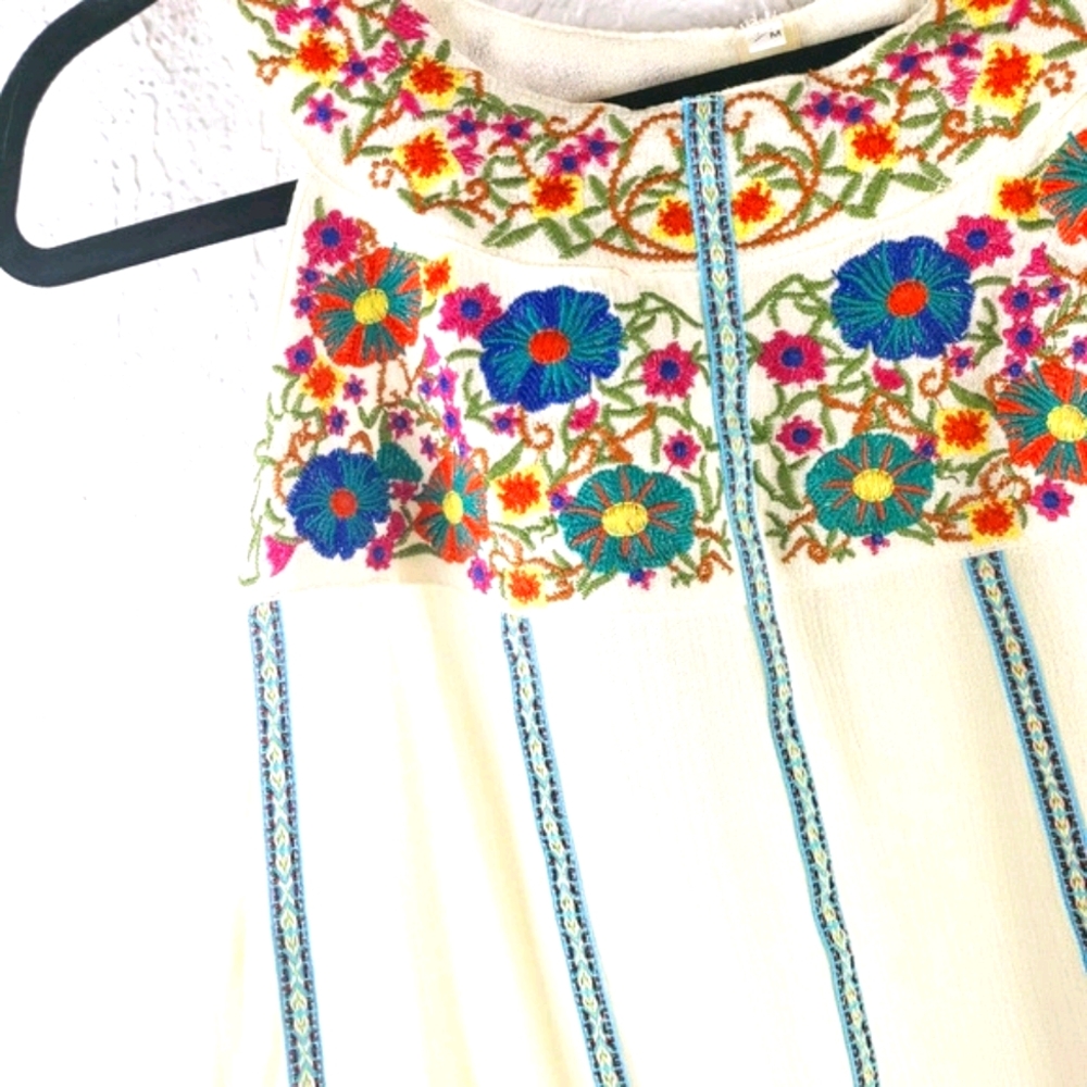 SHORELINE Floral Embroidered Hi-Low Dress S - Picture 6 of 11